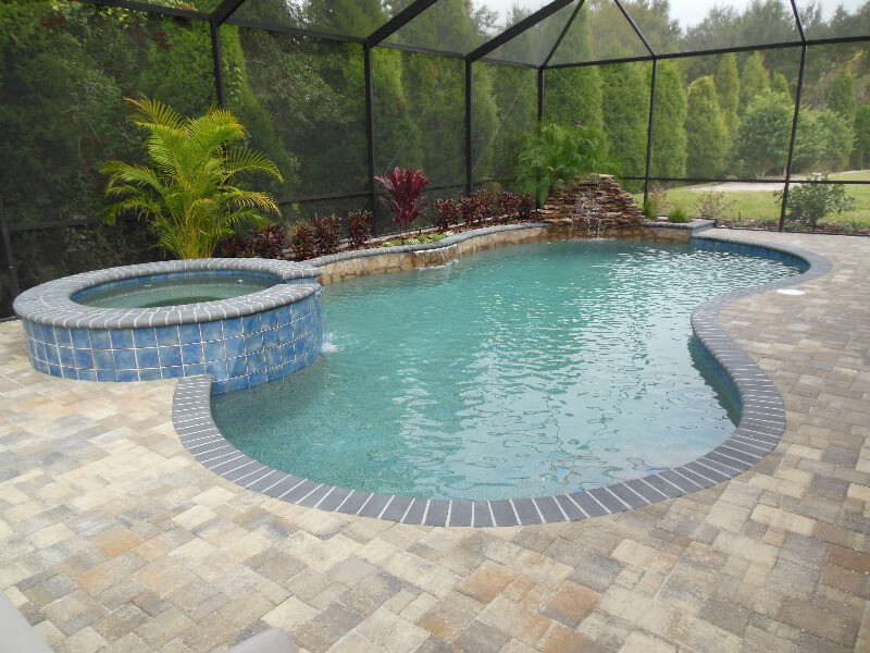 005 - Freeform Pool with Raised Spa