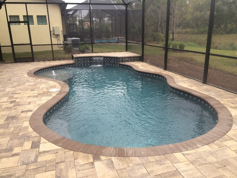 248 - Freeform Pool with Raised Wall and Spa