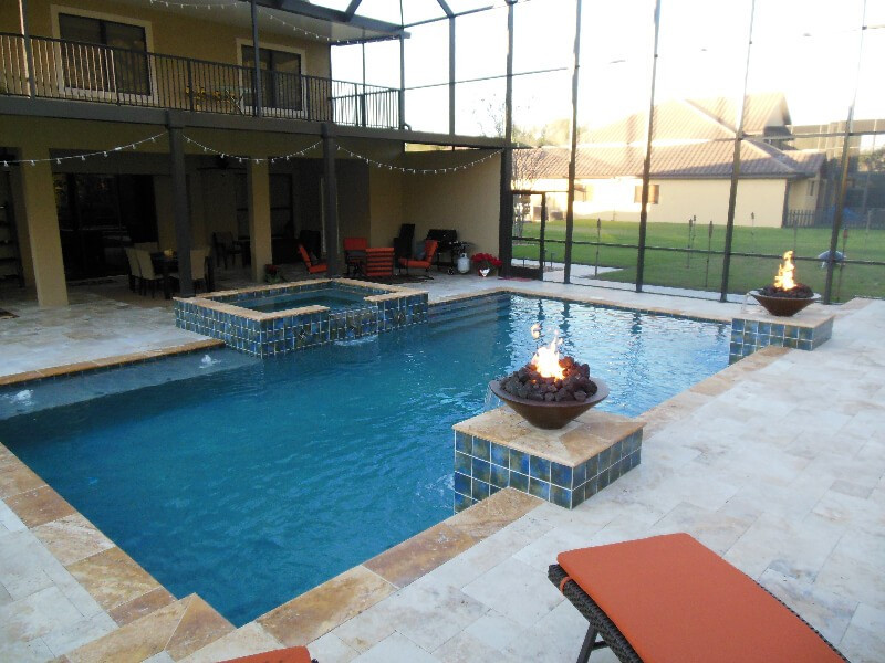 012 - Classic Pool and Spa with Fire Bowls
