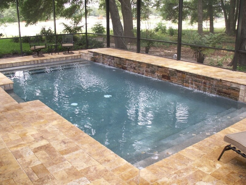 160 - Classic Pool with Raised Sheer Descent Wall