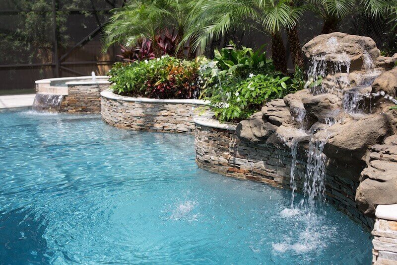 007 - Raised Landscape Wall and Waterfall