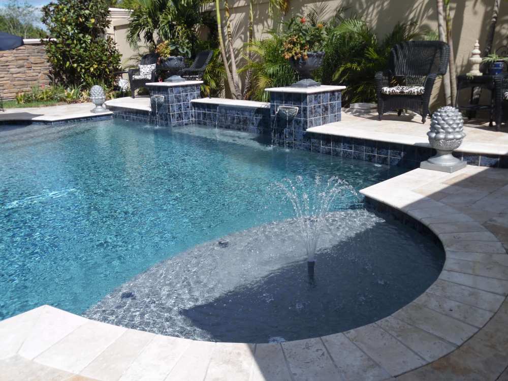 043 - Geometric Pool with Sunshelf, Sheer Descents and Scuppers