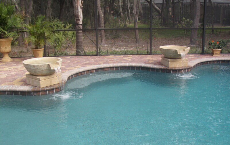 049 - Freeform Pool with Bench and Water Bowls