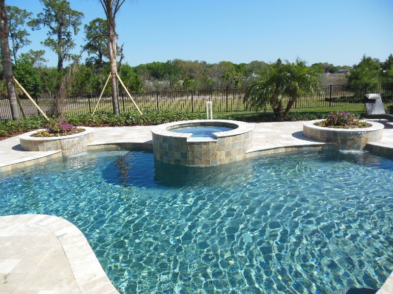 002 - Freeform Pool with Raised Spa