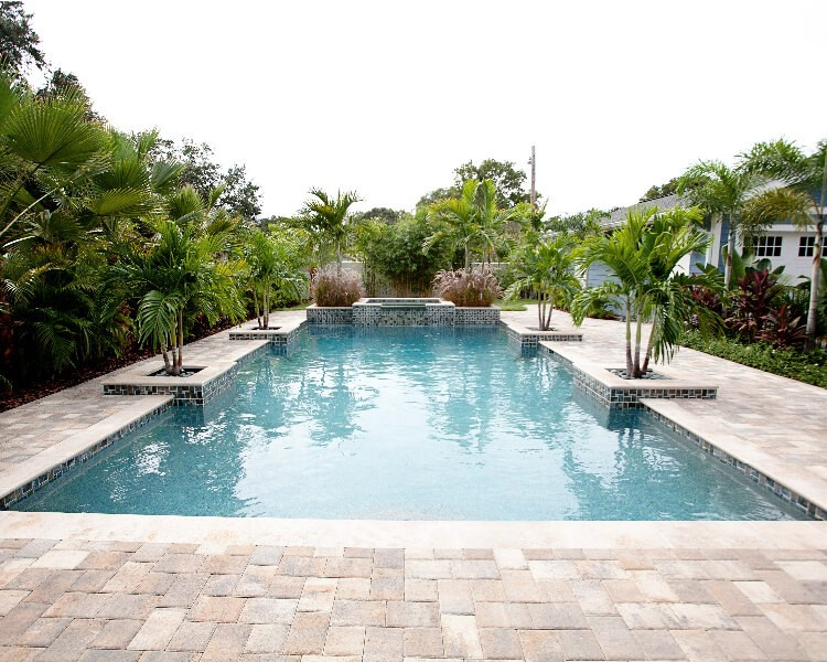002 - Classic Pools with Raised Spa and Planters