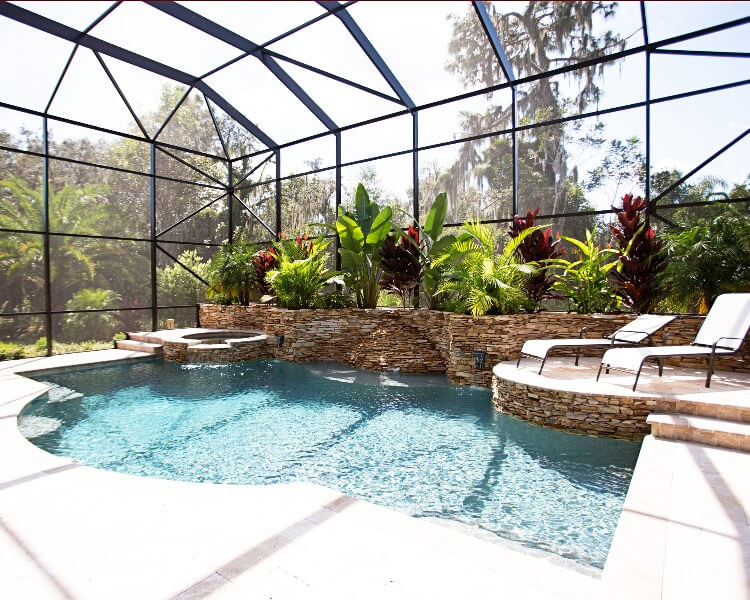 003 - Classic Pool with Raised Landscape