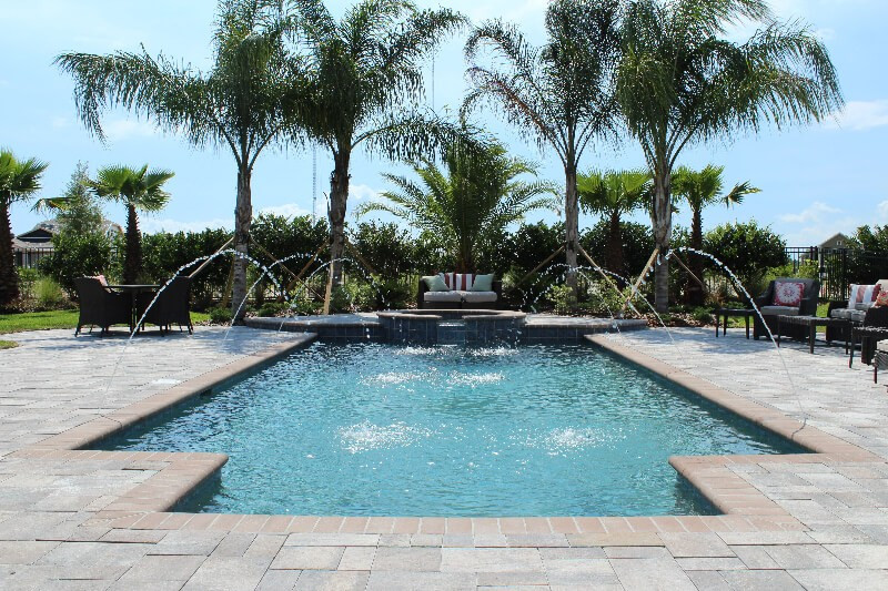 023 - Classic Pool with Raised Spa and Deck Jets