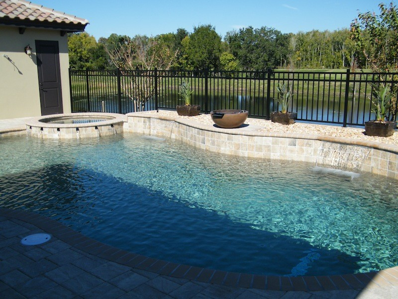 060 - Freeform Pool with Spa Scuppers, Sheer Descents and Water Bowl