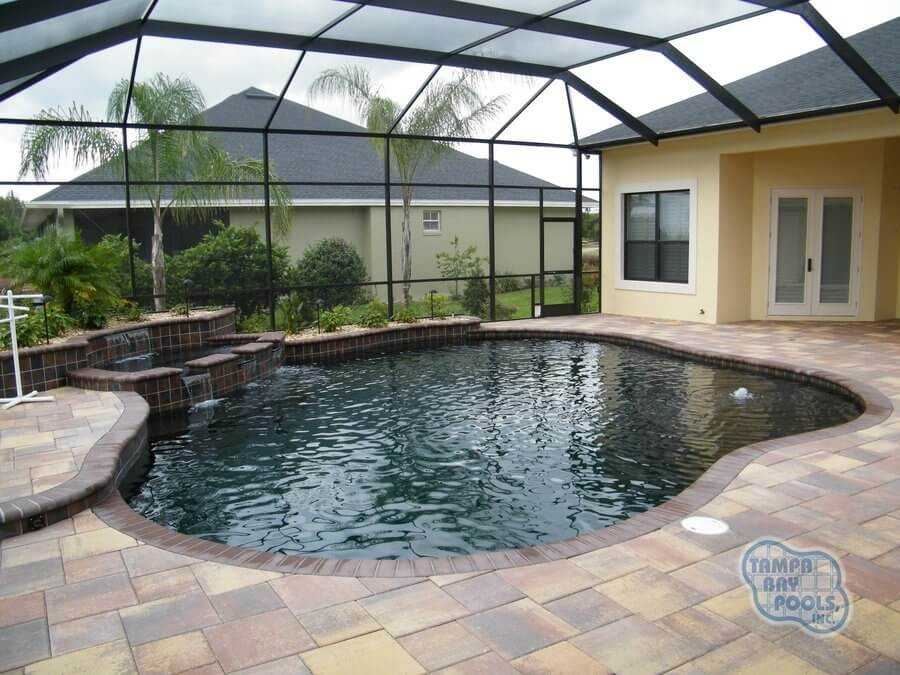 087 - Covered Freeform Pool with Tiered Sheer Descents