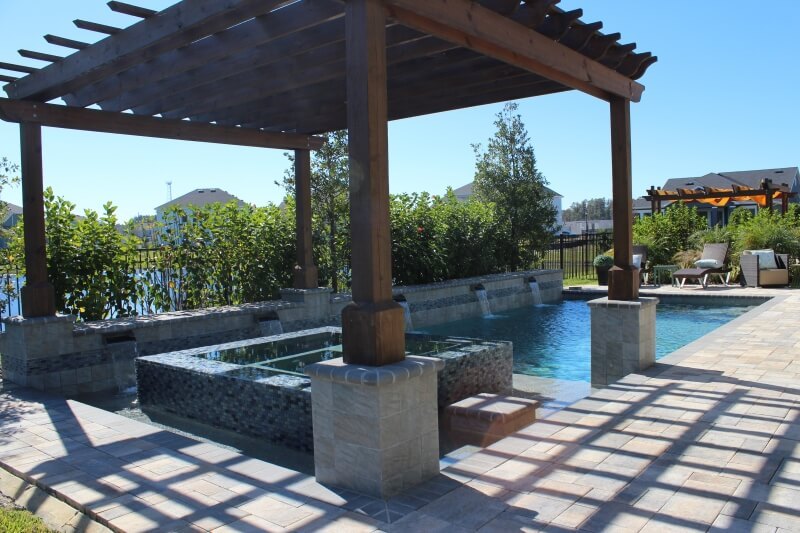 1006 - Classic Pool with Covered Raised Spa
