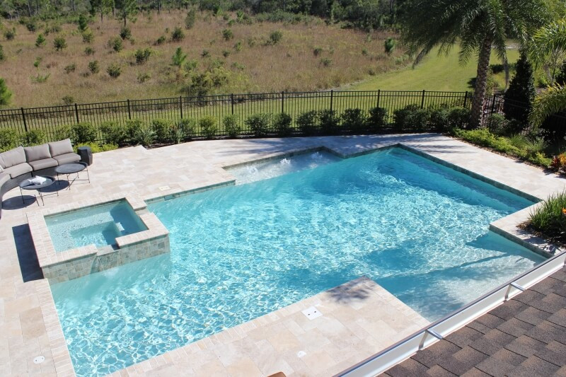 1008 - Classic Pool with Raised Spa