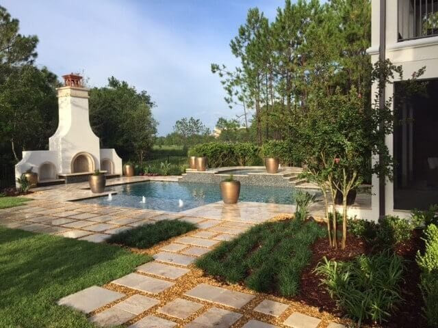 1023 - Classic Pool and Raised Spa with Outdoor Fireplace