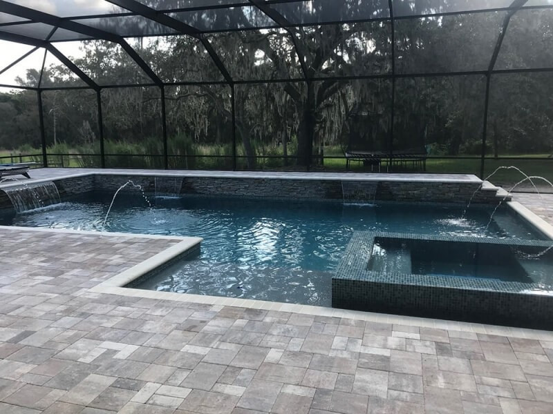 1025 - Classic Pool and Spa with Deck Jets and Sheer Descents