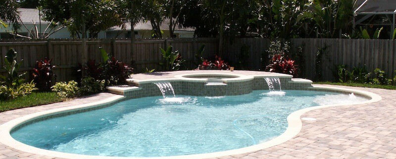 106 - Freeform Pool with Raised Spa and Sheer Descents