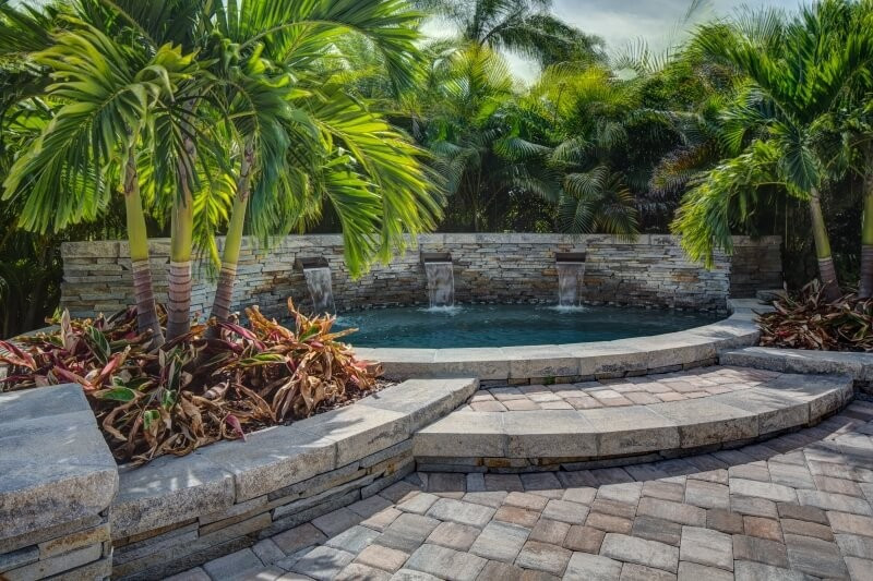 3002 - Custom Spa with Scupper Wall