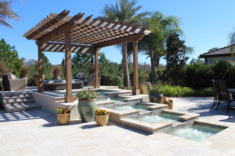 3010 - Tiered Square Spa with Bubblers