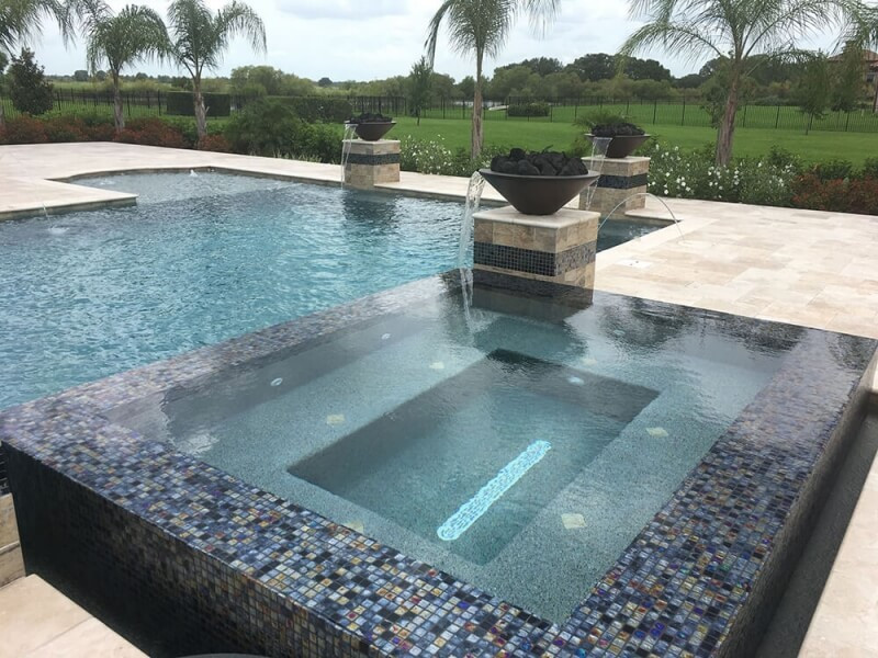 403 - Classic Pool with Custom Tile Spa