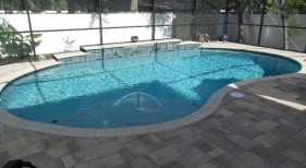 018 - Freeform Pool with Fountain on Sunshelf