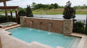 287 - Classic Pool and Spa with Raised Scupper Wall